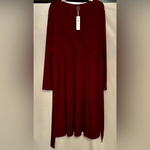 Dark Red Long Sleeve Dress